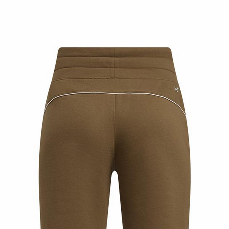 Under Armour Soft Comfortable Skin-Friendly Casual Lace-Up Knitted Sports Pants Women pants Coyote-Brown 6005943-498