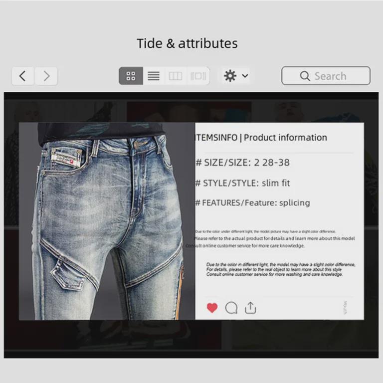 Herren Slim Fit Splicing Jeans: Neue stylische, schlichte und vielseitige Hosen.