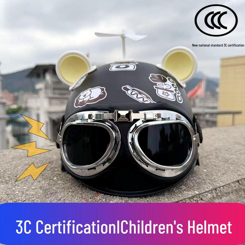 Certified Electric Motorcycle Helmet with Cat Ears - Unisex, Cute, Simple Summer Riding, Sun Protection
