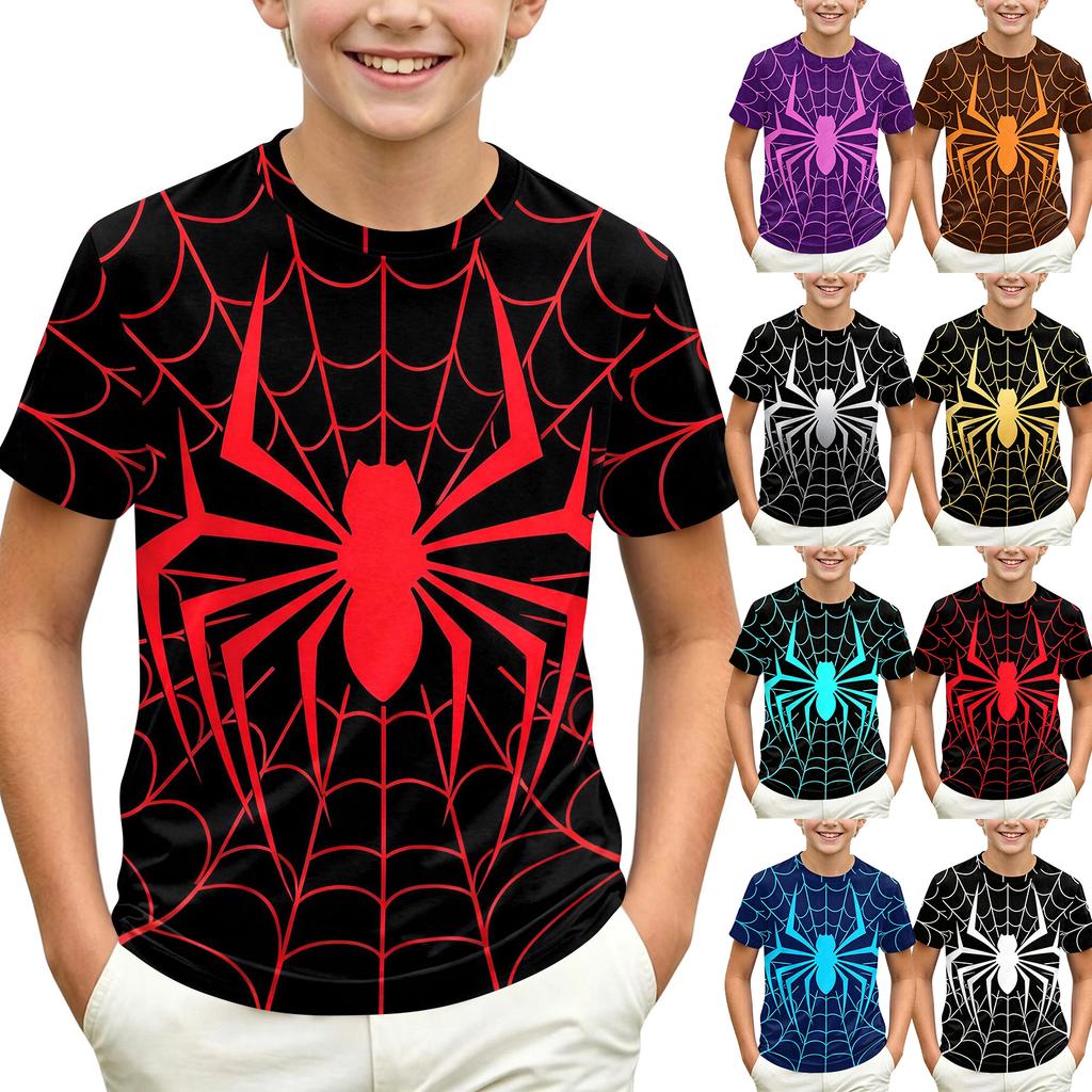 Kids' Short Sleeve Neck T-Shirt with Graphic Print for Casual Daily Wear