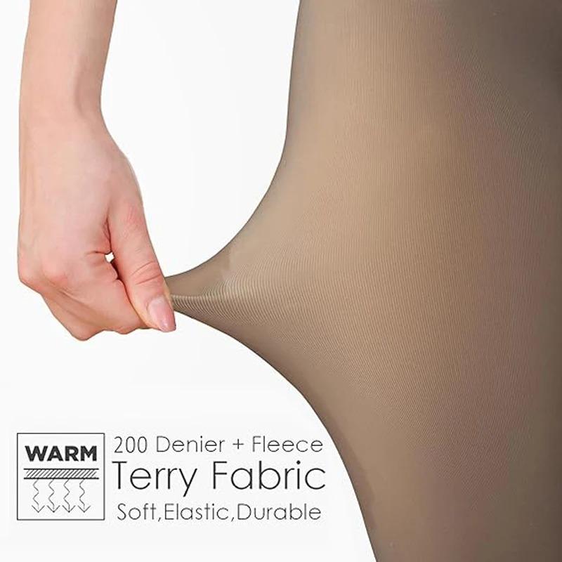 Large Size Women's Warm Tights For Winter Elastic High Waisted Fleece Insulated Leggings Thermal Stockings Woman Sexy Pantyhose