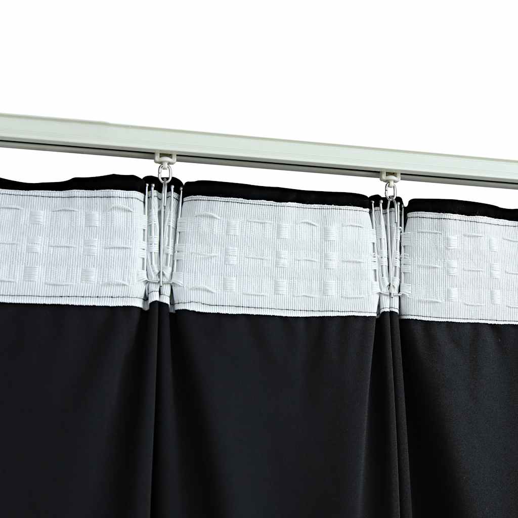 Vidaxl Zasłony Z Haczykami, 2 Szt., Aksamitne, Czarne, 140X225 Cm