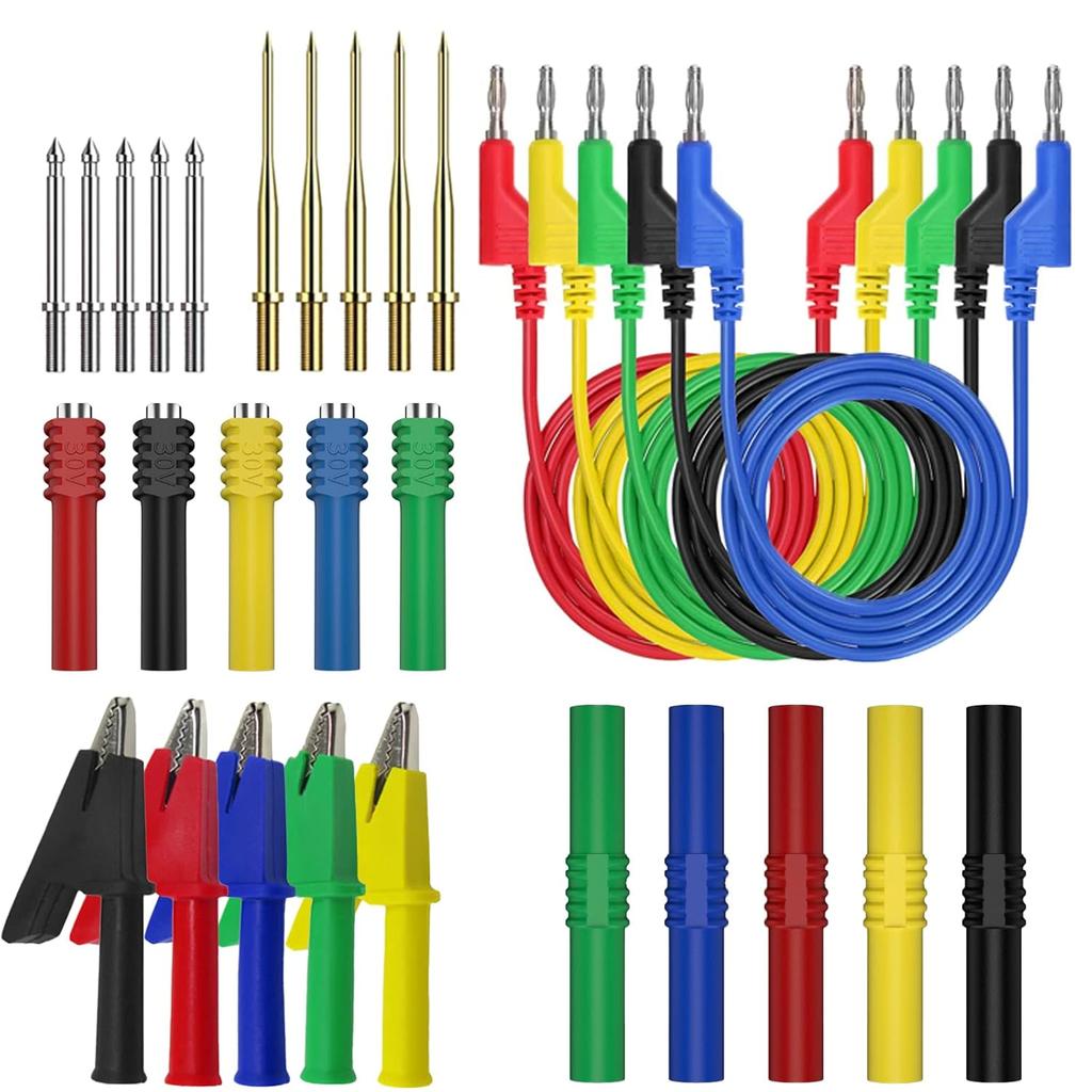 24 Pcs Multimeter Test Leads Set with Alligator Clips, Insulation Piercing Test Clip and Test Probes 1000V 10A CAT III for Voltmeter, Clamp Meter
