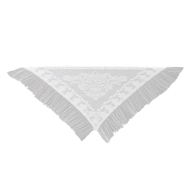 Stylish Lace Scarf with Fringed Multiuse Flower Shawl for Various Outfit Occasion Sunproof Triangular Shoulder Wrap 1