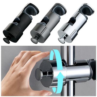 Round Pipe Shower Head Holder Adjustable Replacement Sprayer Fixed Base Rotatable Riser Rail Bracket Hardware Bath Accessories