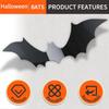 140 Pieces PVC 3D Black Scary Bat Stickers Creepy Home Decor Halloween DIY For Walls And Windows