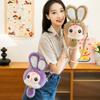 Baby Rabbit Three Plush Toy Shoulder Bag With Adjustable Strap Design Zipper