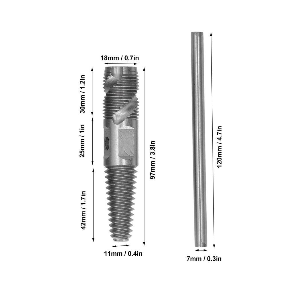 1/2inch Damaged Screw Extractor 65 Manganese Steel Multifunction Stripped Screw Extractor Broken Wire Extractor for Water Pipe Repair Spiral Groove