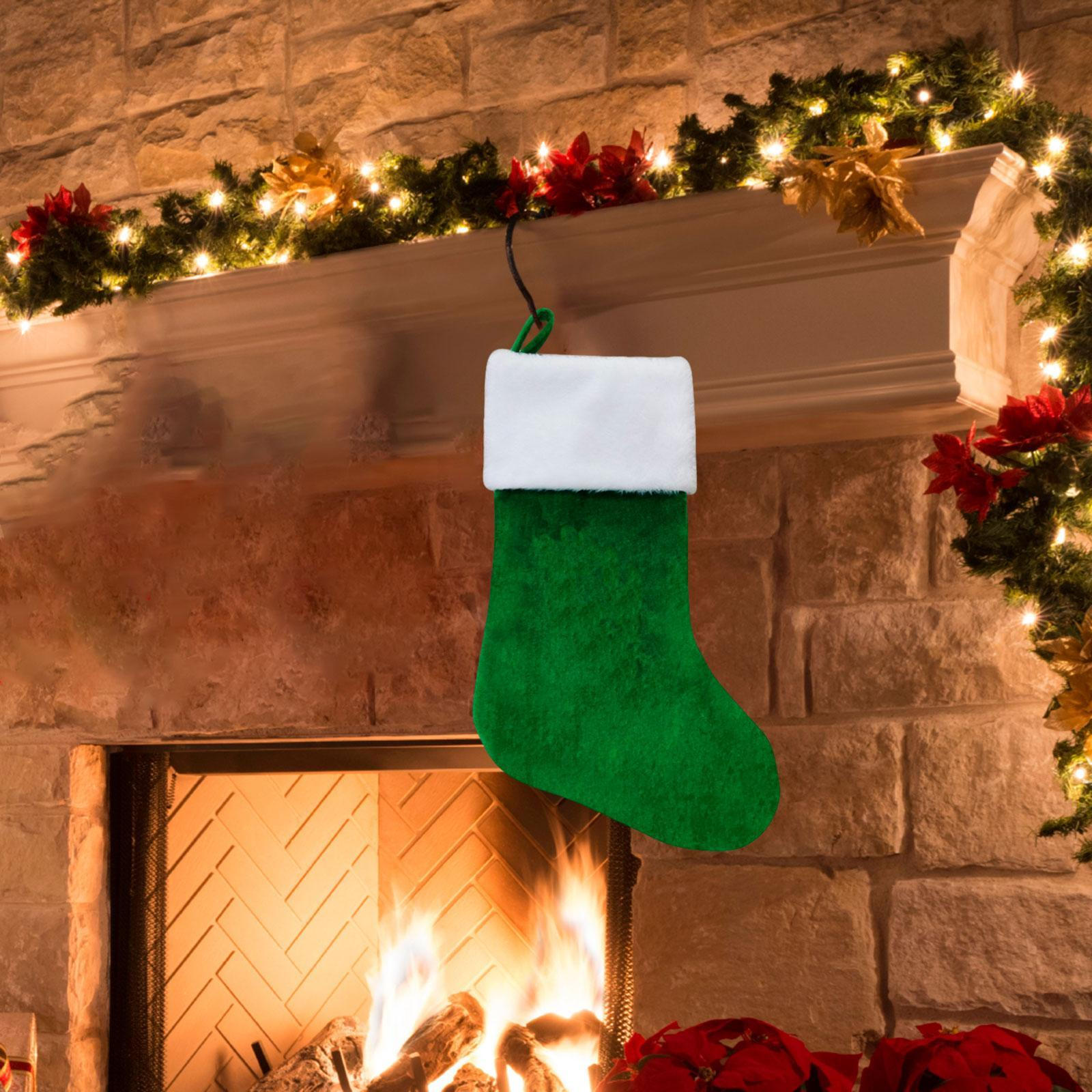 

Рождественские подарки держатель для сумки бархатный подвесной мешок большой чулок Санты для зелёный