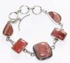 Decent Rhodochrosite 925 Silver Plated Bracelet 9" Gorgeous Jewelry Trendy h4V90