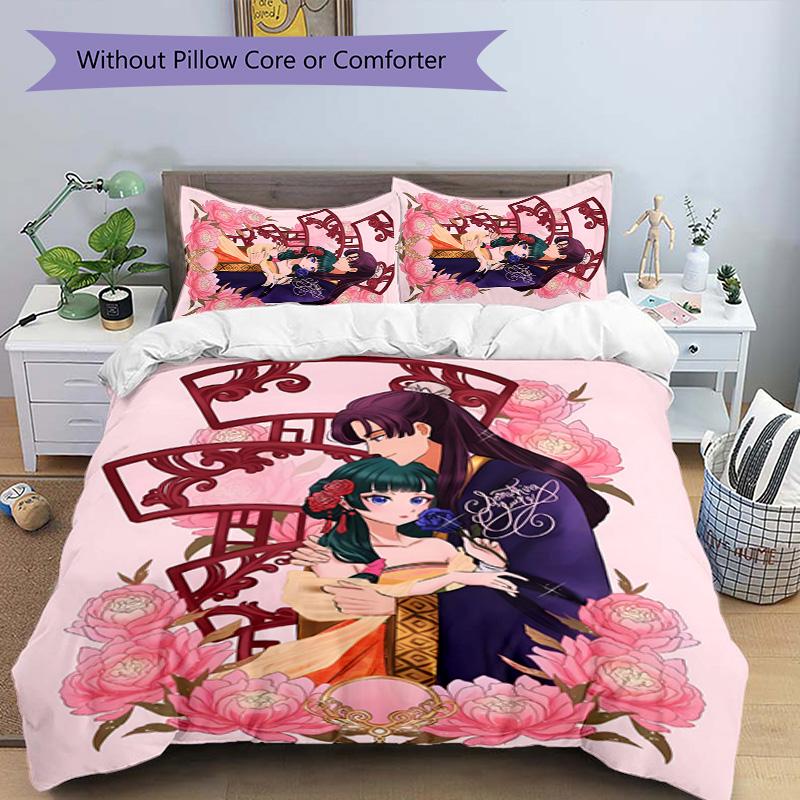 3pcs The Apothecary Diaries pattern bedding set duvet cover set includes duvet cover &pillowcases, perfect all season bedroom decoration & gift