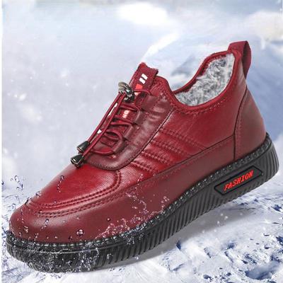 Cotton Shoes Women's Fleece Waterproof Leather Cotton Shoes Warm Boots Cotton Boots Sports Shoes Waterproof Non-slip Autumn and Winter Casual Shoes
