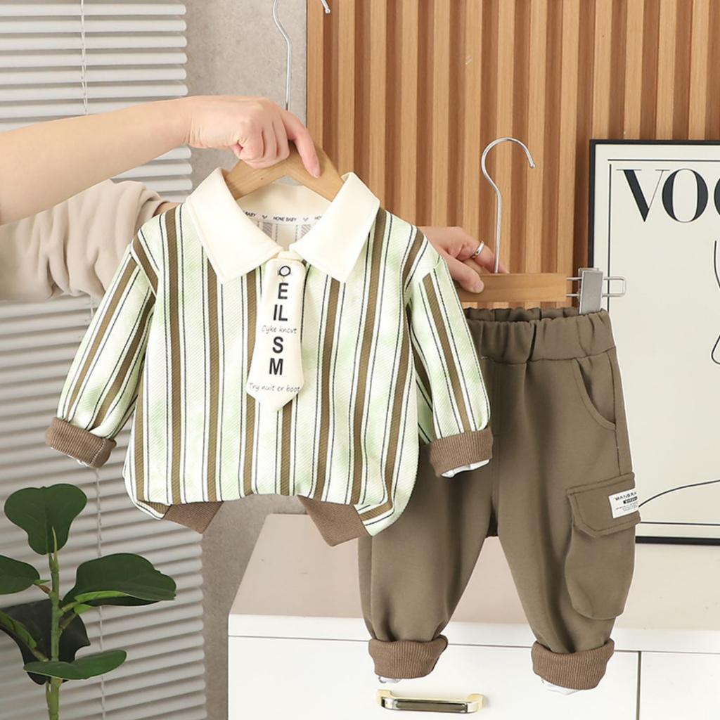 Kids Casual Long-Sleeve Set, Comfortable Daily Wear Outfits