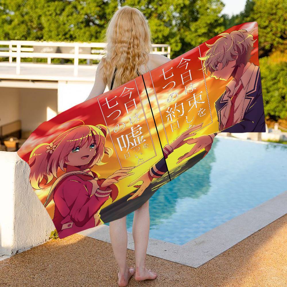 Anime Talentless NanaS Beach Towel Colorful Bath Towels for Girl Microfiber Quick Dry Custom Sand Free Beach Yoga Spa Gym Pool