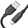 NIMASO Micro USB Silicone Breakage USB Fast Black Cable, Material, Resistant, 2.0, 2.4A Charging, 1m,