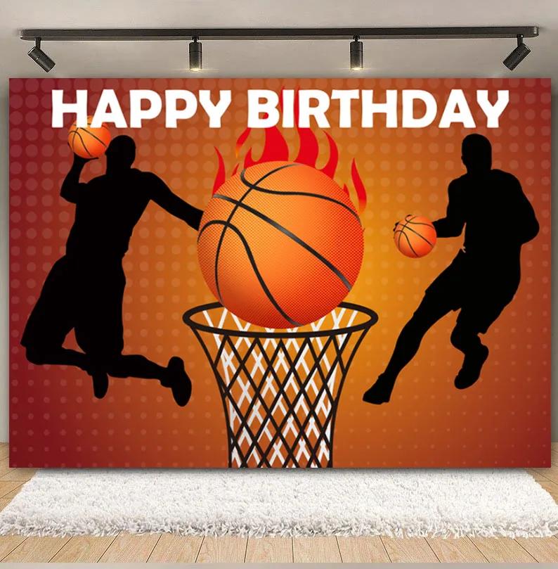 Boy's birthday party, basketball court theme, background decoration, passionate sports meet, photography props, posters, banners