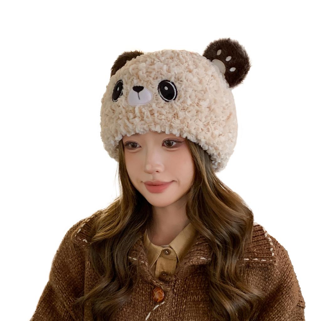 Korean Cute Bear Women's Hat Autumn Winter Beanie, Outdoor Warm Ear Protection Knitted Hat