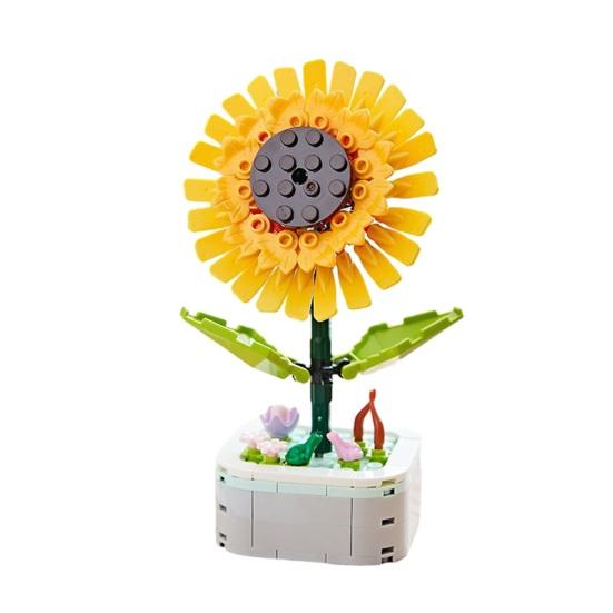 Building Block Bright Color Realistic Looking Smooth Edge Toy Parent-child Interaction Potted Plant Building Blocks DIY Assembly
