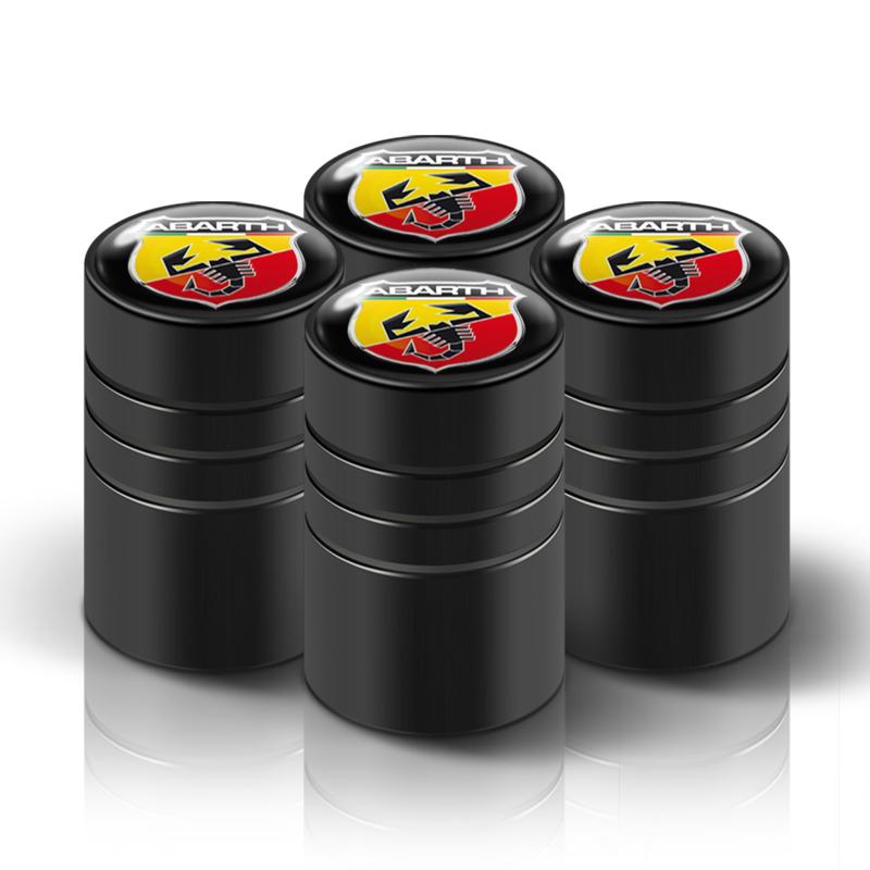4Pcs 3D Styling Car Wheel Tire Valve Caps Stem Cap Accessories For Fiat Abarth 500 Punto Doblo Stilo Bravo Panda Ducato Pondo