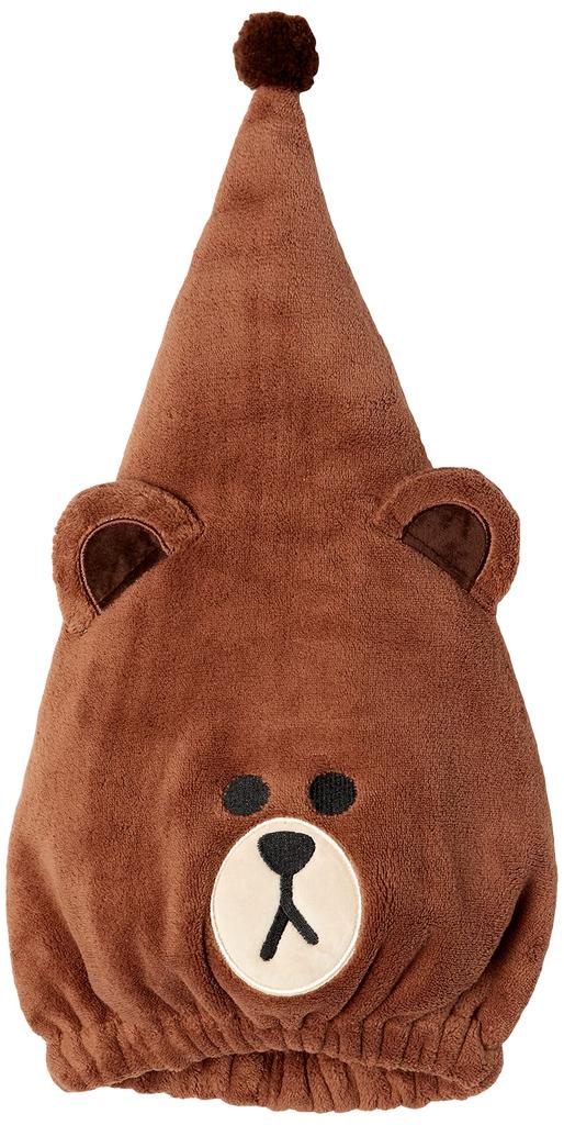 Marushin Towel Cap for LINE Hair Drying for Girls and Character 5585001700 Kids, Swimming, FRIENDS, Brown, Towel, Absorbent, Quick-Drying, Boys,