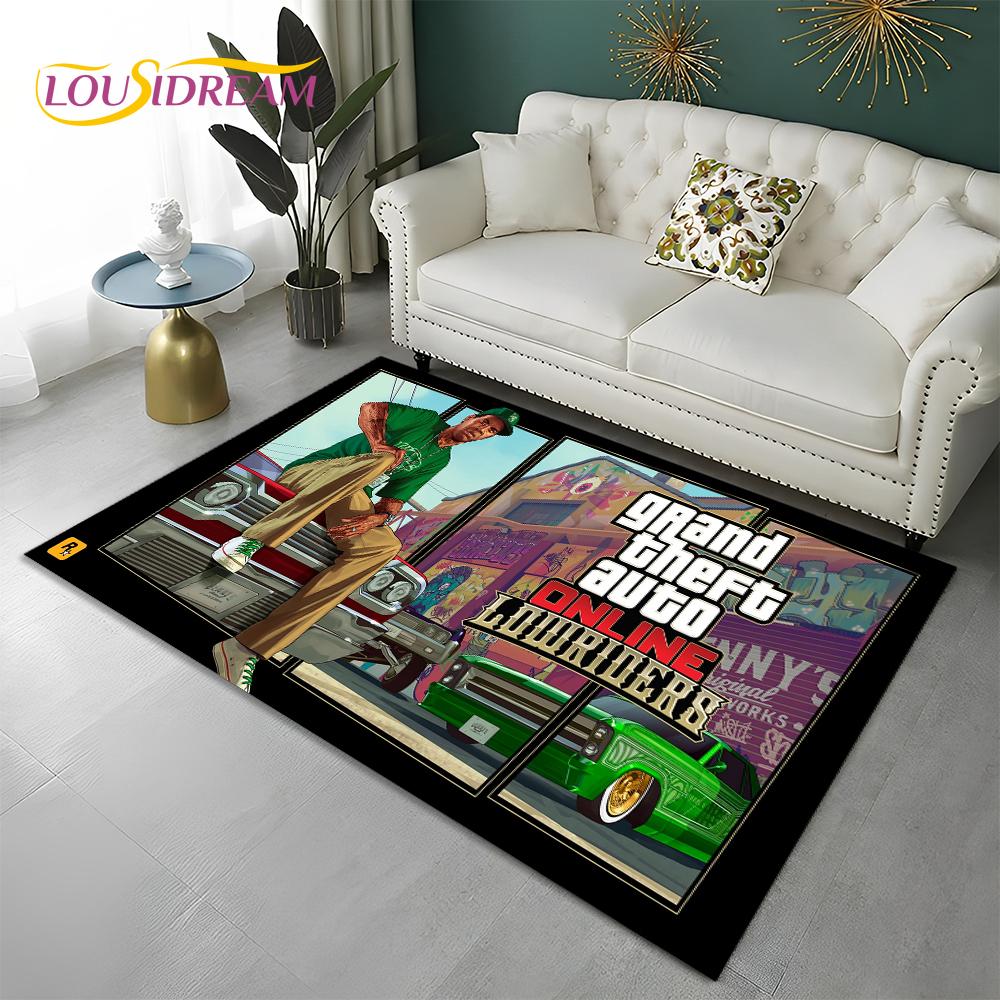 Grand Theft Auto Games 3D GTA  Gamer Carpet Rug for Home Living Room Bedroom Sofa Doormat Decor,kids Area Rug Non-slip Floor Mat