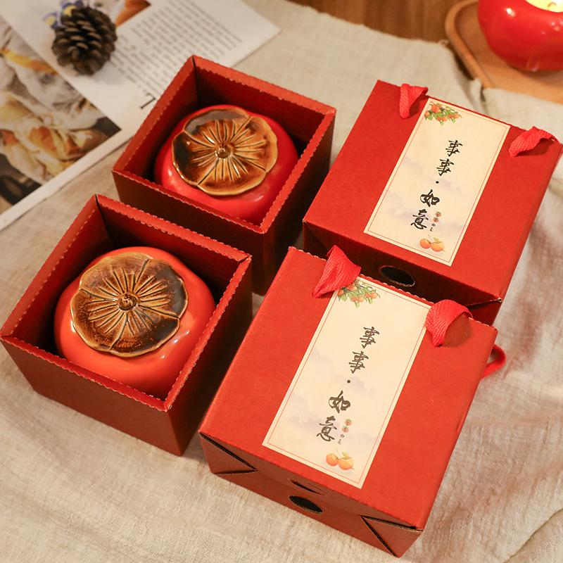 Persimmon Scented Candle Gift Box: Perfect for Teacher's Day, Birthdays, and Weddings