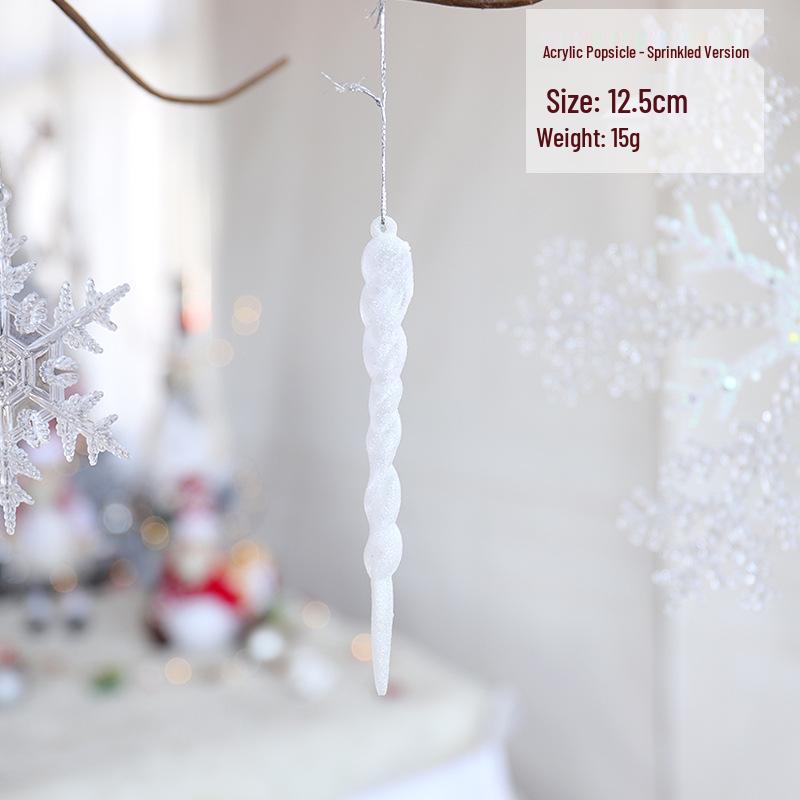 Ornament de Crăciun Fulg de Nea: Gheață Acrilică pentru Decor de Sărbători sau Instalație de Nuntă, Alb Transparent