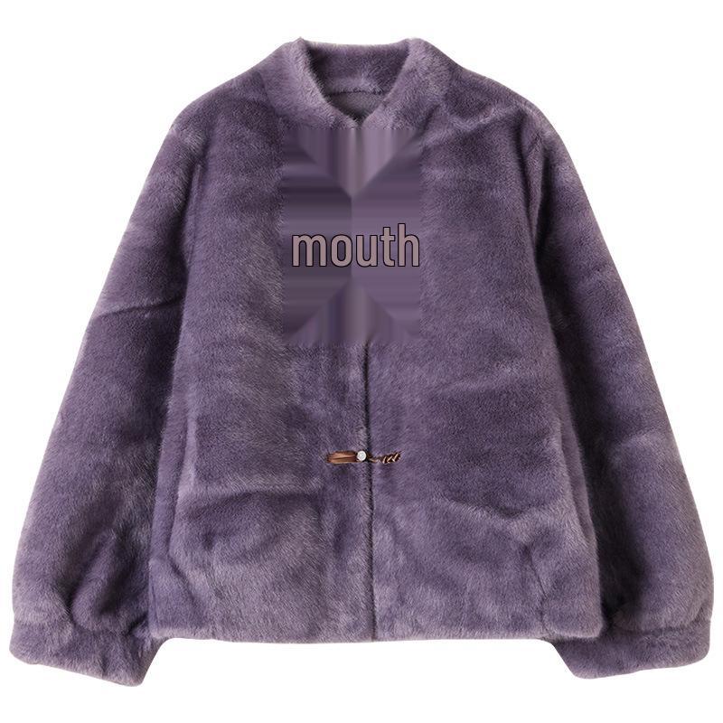 Mother's Mid-Length Faux Mink Fur Coat for Autumn and Winter Weddings