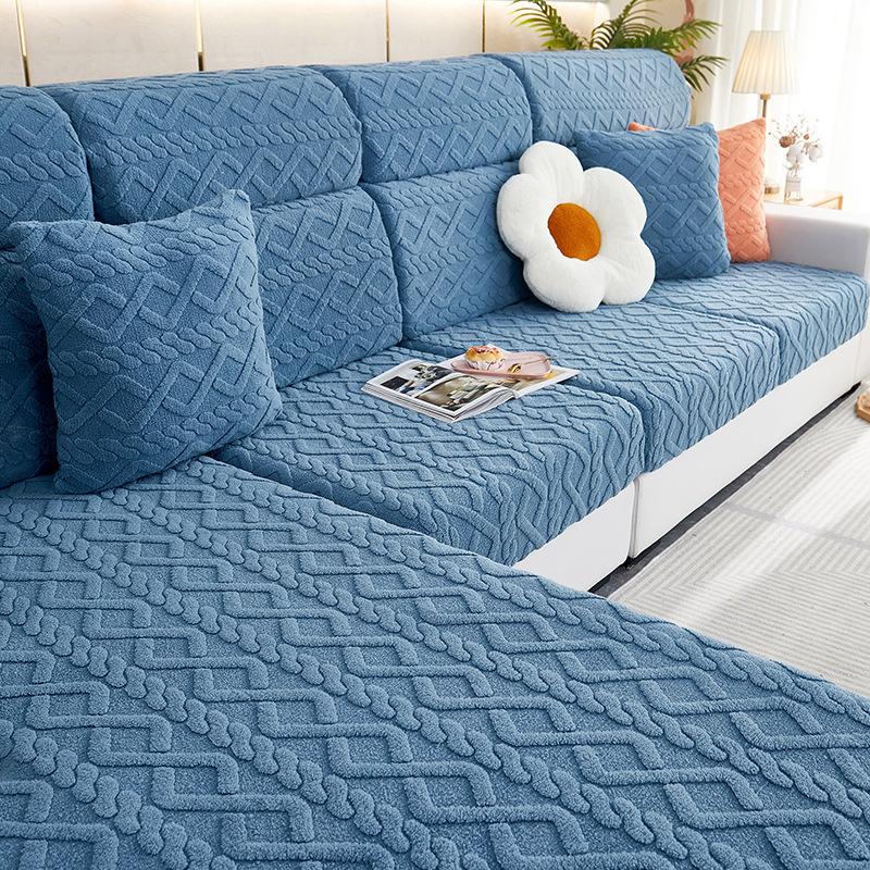 Winter Thick Plush Sofa Cover All Inclusive Anti Slip Detachable Washable Sofa Cover High Elasticity Furniture Protective Cover
