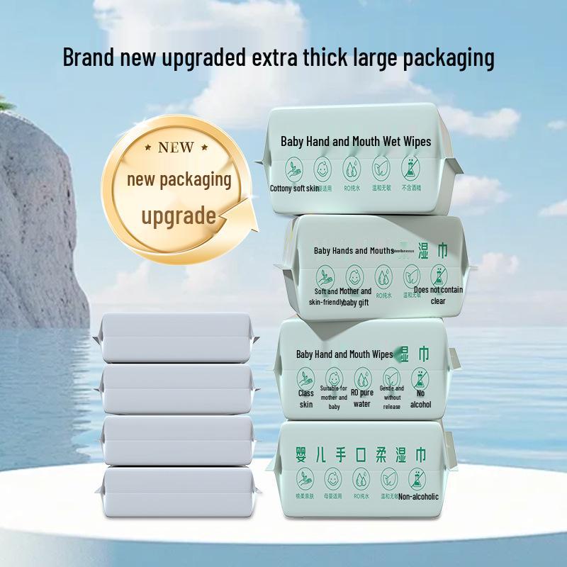 Extra Thick Baby Wipes, 80-Count Pack for Infants - Large, Gentle Hand and Mouth Wipes for Newborns and Mothers