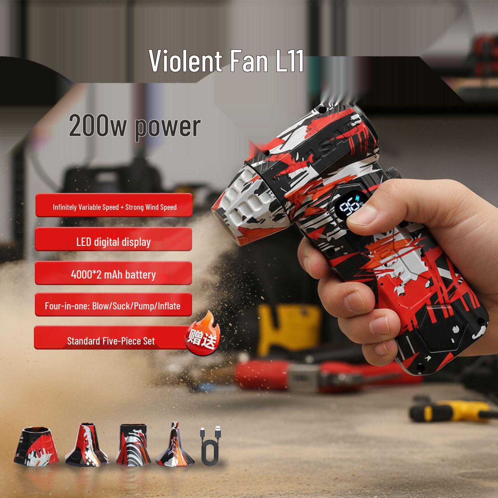

High-Power Handheld Turbo Fan: Strong Wind, Brushless Motor, for Snow and Dust Blowing.