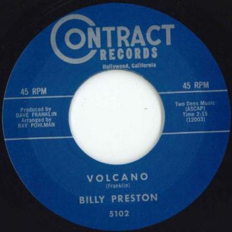 

7inch Record BILLY PRESTON - Volcano / Young Heartaches 5102 Contract 1961 UK Blues