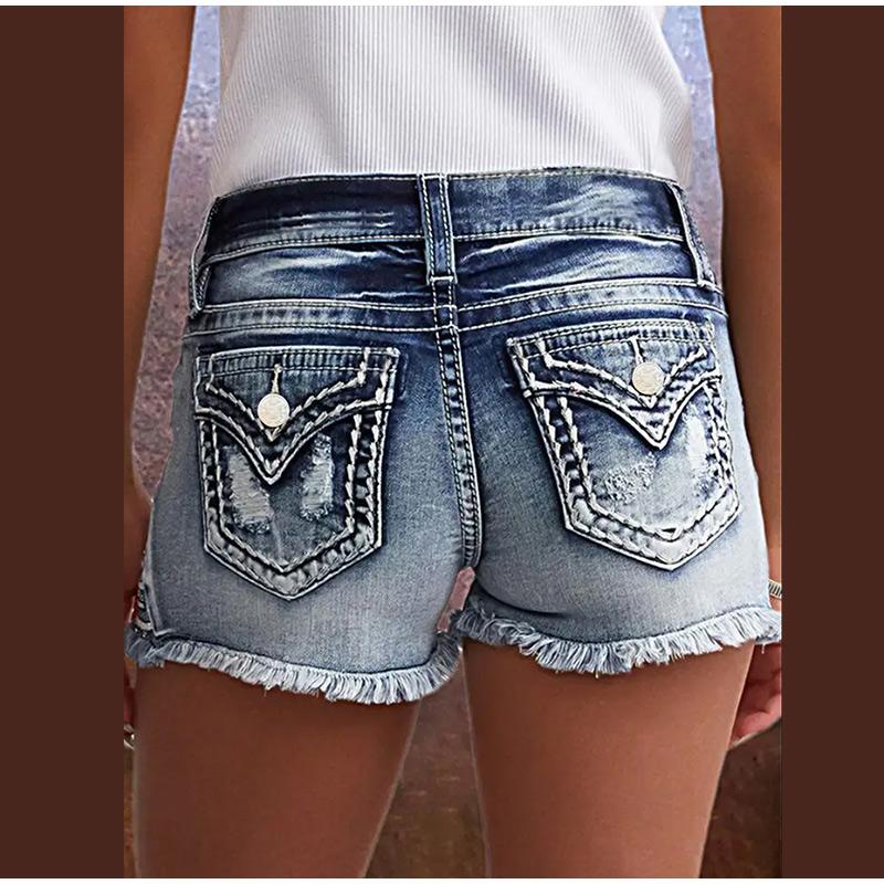 Slimming Denim Shorts for Women 2025 Summer Fashion Three Quarter Length Sexy Slim Fit Jean Skinny Solid Color Denim Short Pants