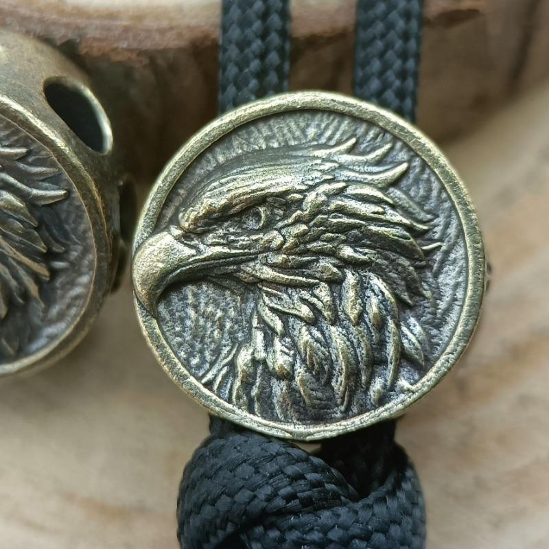 Relief Eagle Brass Knife Beads Punk Outdoor DIY Woven Lanyard Pendant Retro Umbrella Rope Bracelets Accessories