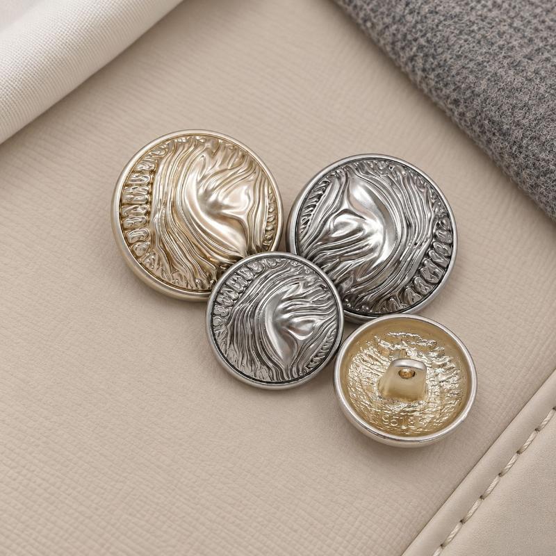 Decorative Sewing Buttons Faux Pearl Inlay Glitter Metal For Coat Jumper Cardigan Dress Round Buttons Diy Project