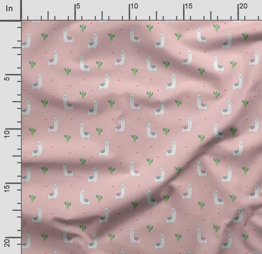 Soimoi Llama Alpaca Print,  Cotton Cambric, Quilting Fabric Sold by The Yard 42 Inch Wide, Medium Weight Cotton Fabric, Sewing  Supplies,