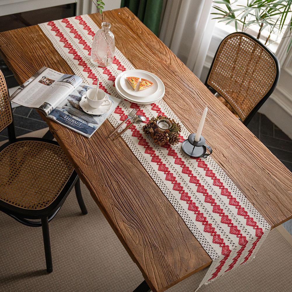 

Valentine Day Love Table Runner With Tassels Contrast Color Tablecloth Tabletop Decor For Dining Table table runner 30 x 180cm