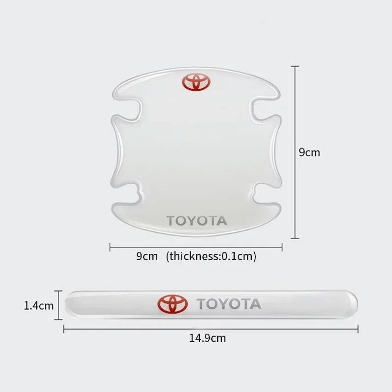 8 STKS Auto Transparante Anti-Botsingsstrip Deurhandvat Kom Beschermer Sticker Folie voor Toyota Corolla Camry CHR Yaris Hilux Rav4
