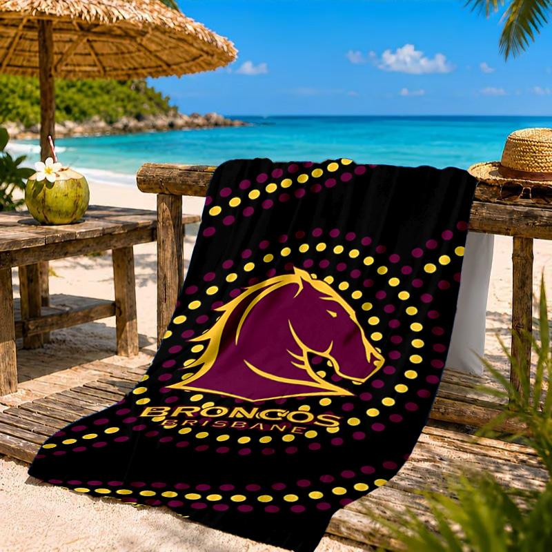 Brisbane Broncos Strandtuch, Schnelltrocknend, Pflegeleicht, Geeignet für Fitness und Strandurlaub, Sport-Essential