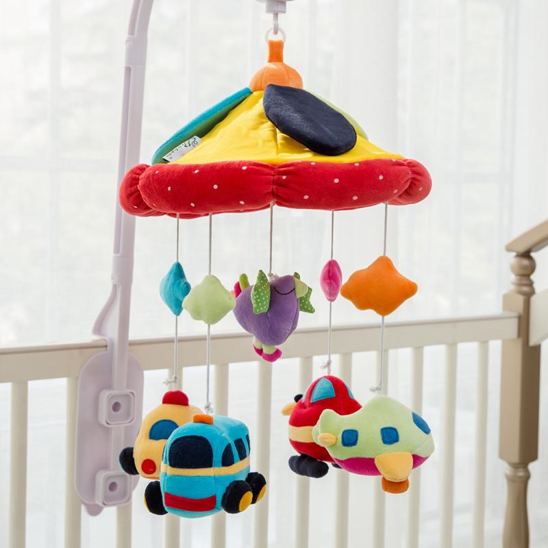 Newborn Children Soothe Early Education Fabric Art Plush Bedside Bell Music Remote Control Rotating Crib Wind Chimes Baby Toys
