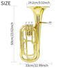 SLADE Bb Euphonium 3-key Vertical Key Tenor Horn Brass Body Euphonium Brass Instrument with Case Gloves Cleaning Cloth