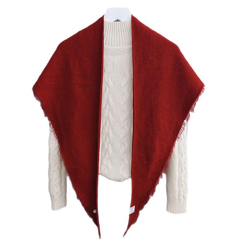 AIM physical sheep wool triangle scarf women's tassel casual relaxation literary scarf shawl soft skin-friendly scarf