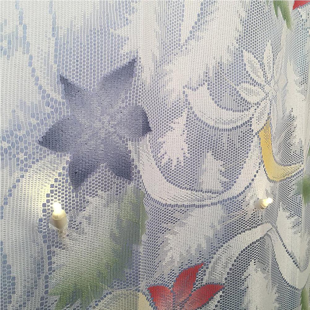 Christmas Lace Curtains LED Light Santa Claus Half Blackout Curtains Living Room Bedroom Home Decor