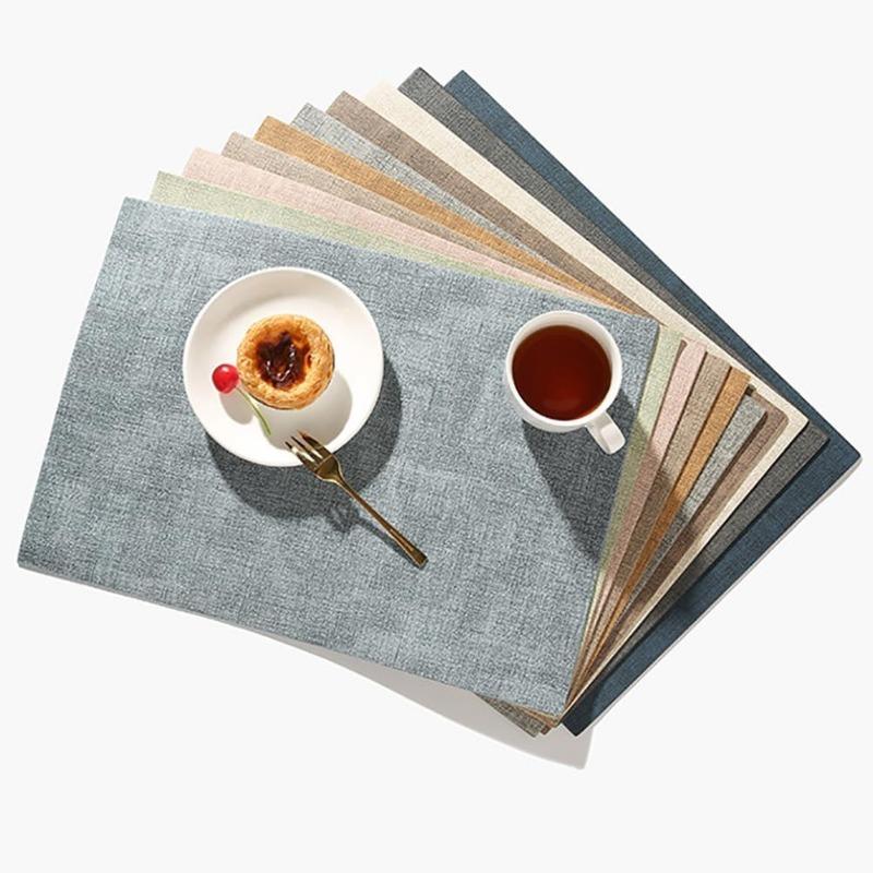Placemats, Faux Leather Table Mats Set,  Place Mats Non-slip Thermal Stain-resistant Easy To Clean Table Mat for Table,kitchens