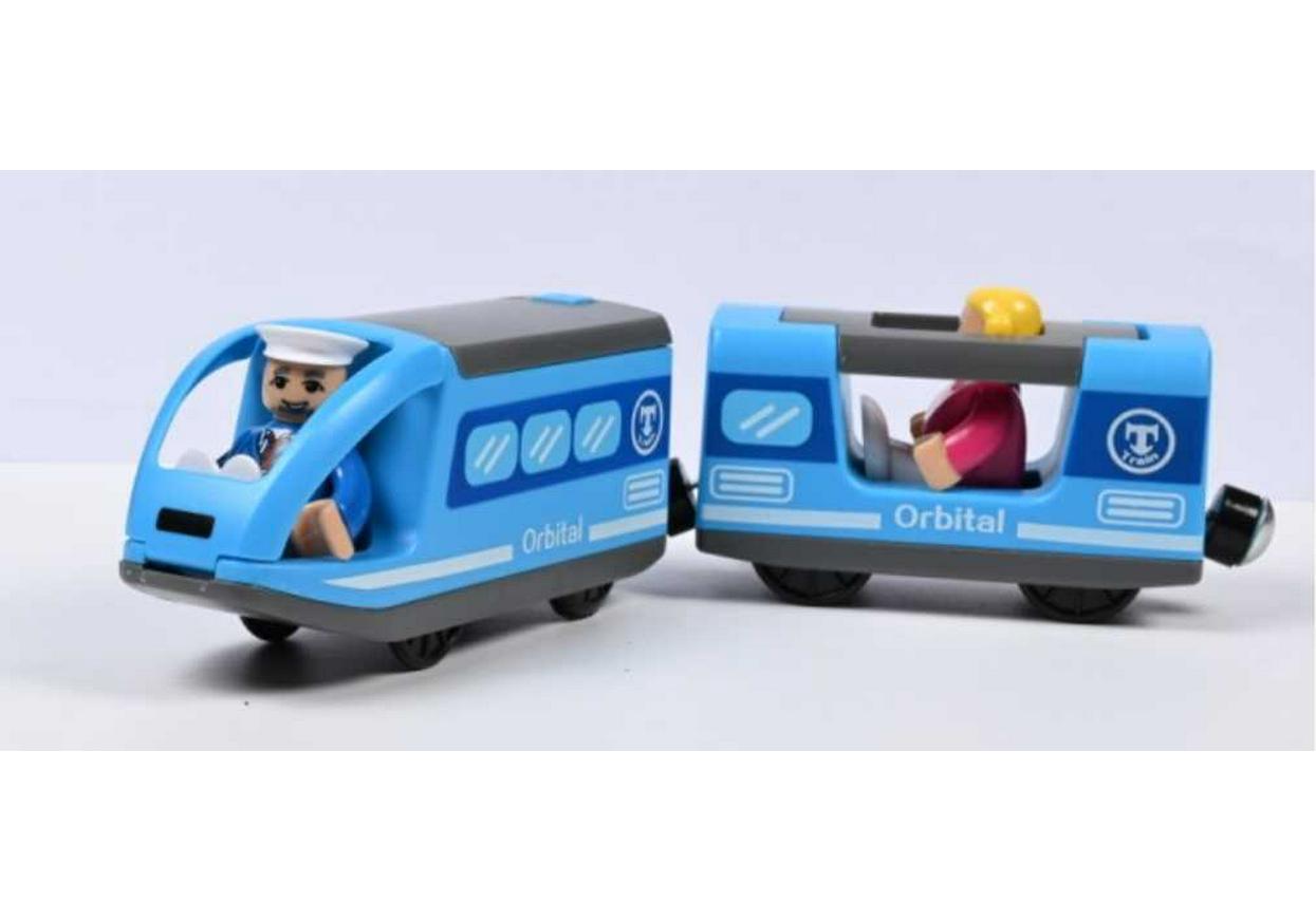 Electric Wooden High-Speed Rail Train Set with Large Building Blocks