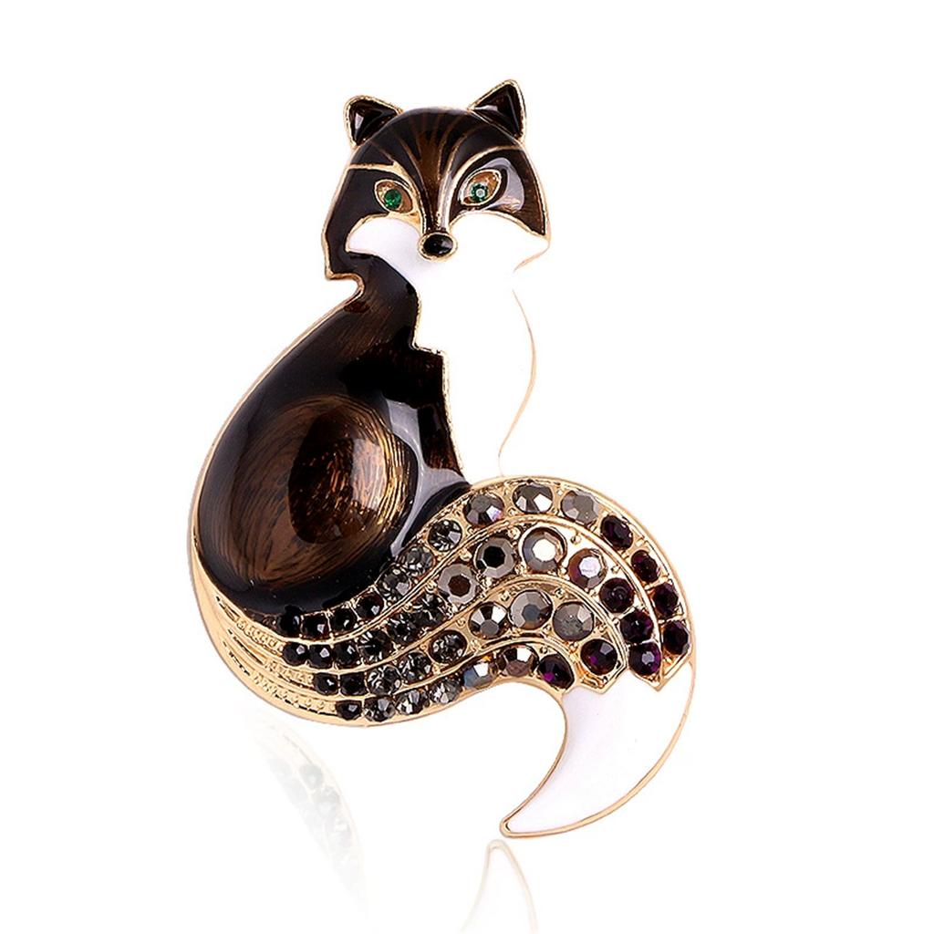 Dripping Oil Retro Fox Brooch Exquisite Charm Pin Creative Fashion Elegant Y2K Jewelry Accessories Party Birthday Gift Souvenir
