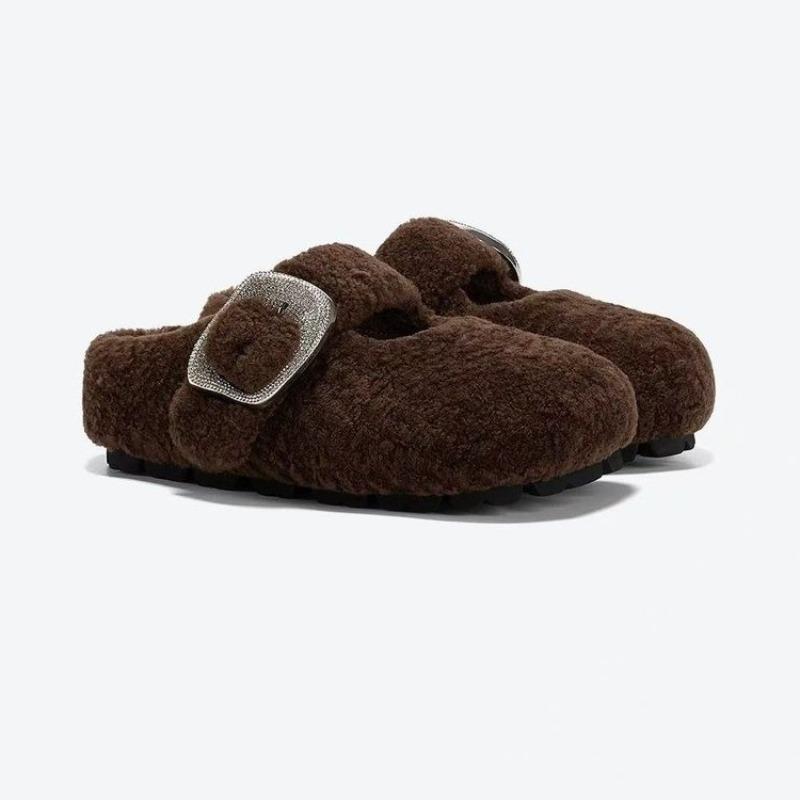 

Mao Mao cotton slippers women s new autumn and winter velvet warm and comfortable thick-bottomed bag head half slippers 40