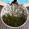 Round Beach Towel Raindrops Pattern Beach Blanket Pool Towels Soft Sand Free Water Absorbent Picnic Yoga Throw Mat Blankets