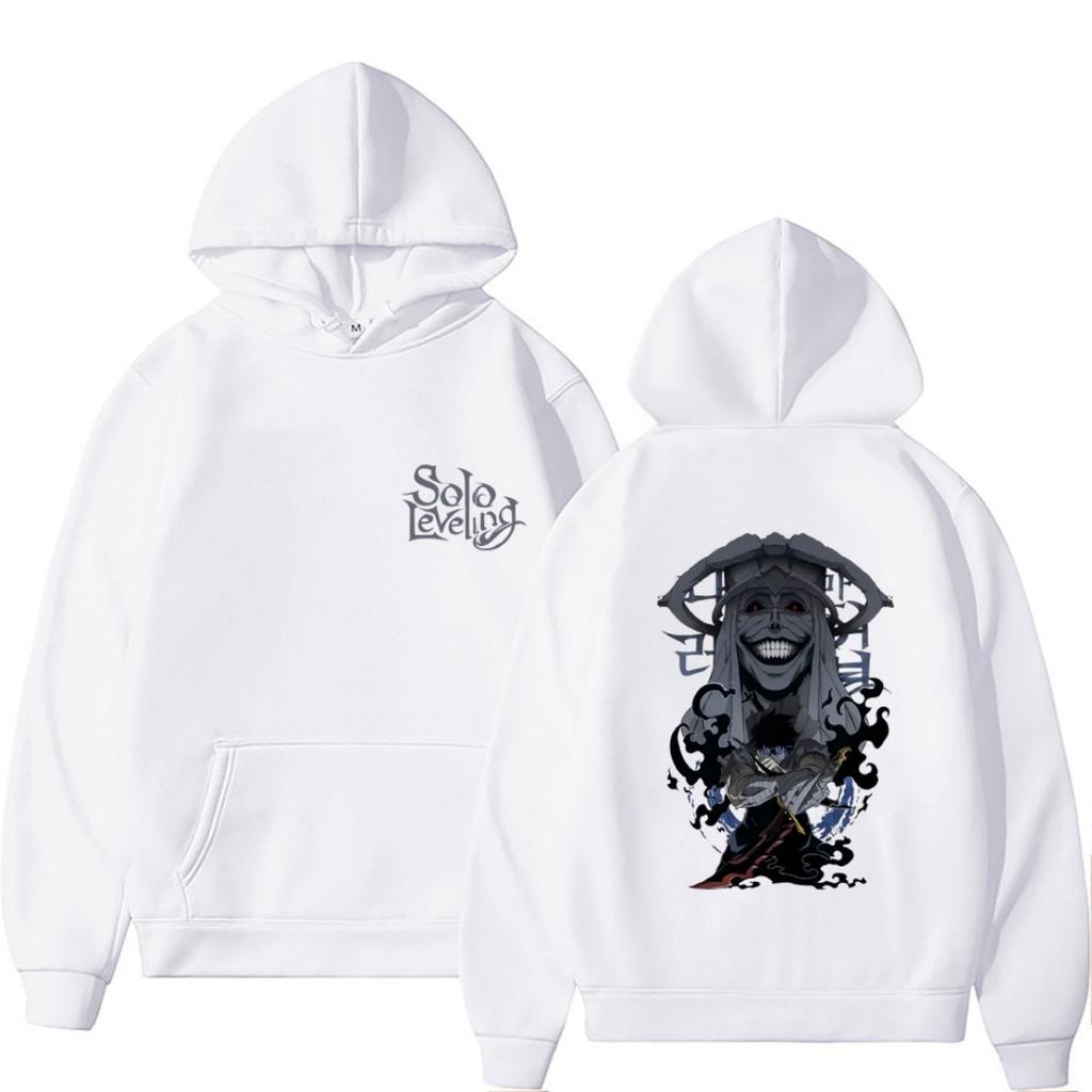 Unisex Hip Hop Hoodie Bequem Locker Streetwear Warm Manga Bedruckt Solo Jin Woo Leveling up Sweatshirts mit Klettverschluss moto