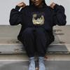 Women's Casual Autumn Heavyweight Hoodie - Comfortable Loose Fit with Mid-High Neck and Long Sleeves, Trendy Cross-Border Style